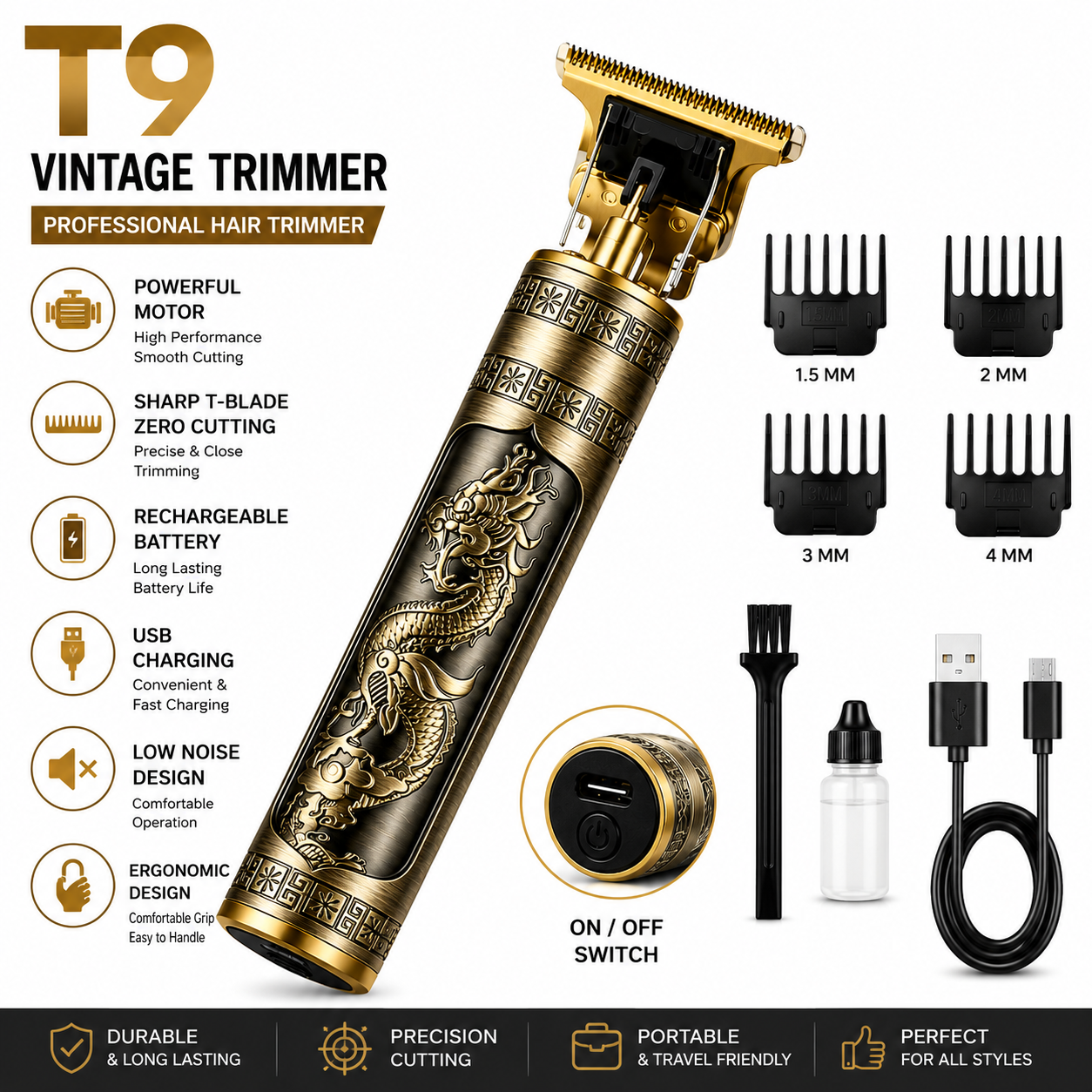 T9 Vintage Hair Trimmer For Men
